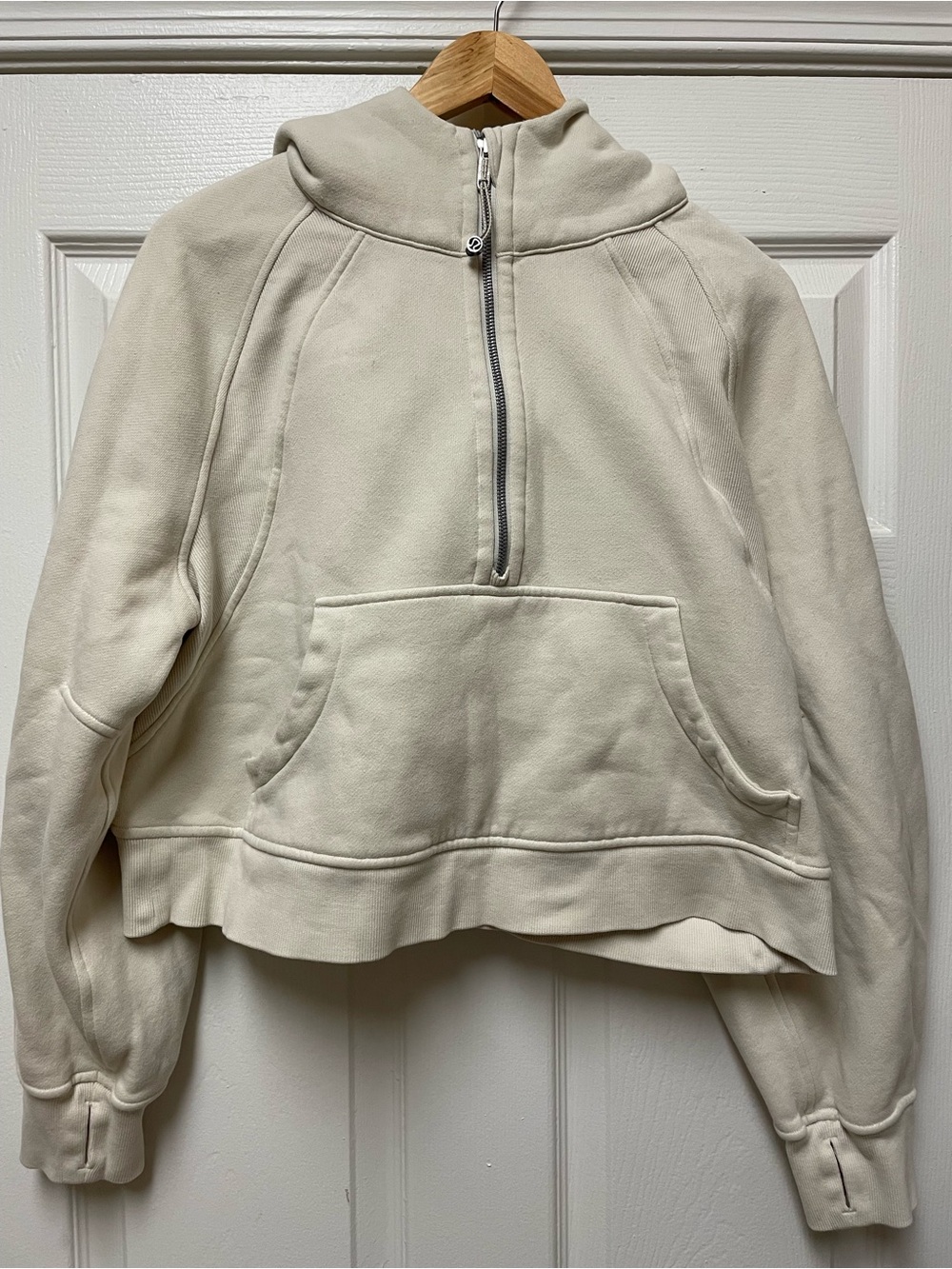 Lululemon Women's Cream Half-Zip Pullover Hoodie